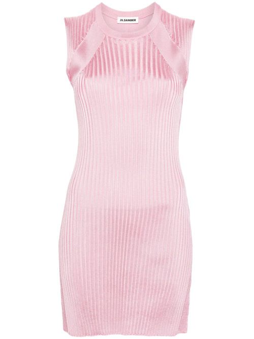 Wide-ribbed sleeveless tunic - Pink