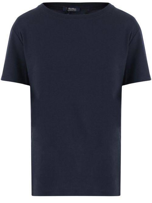 Blue Solid Crew Neck T-Shirt