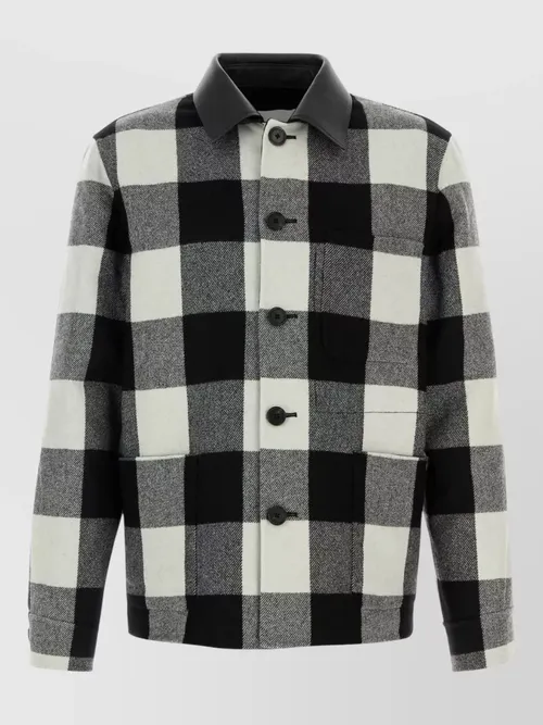 Givenchy - wool shirt jacket collared neck check