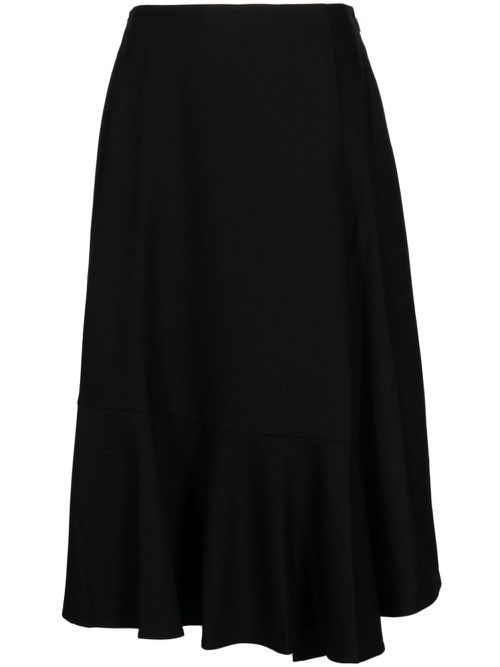 Panelled gathered high-waisted skirt - Black