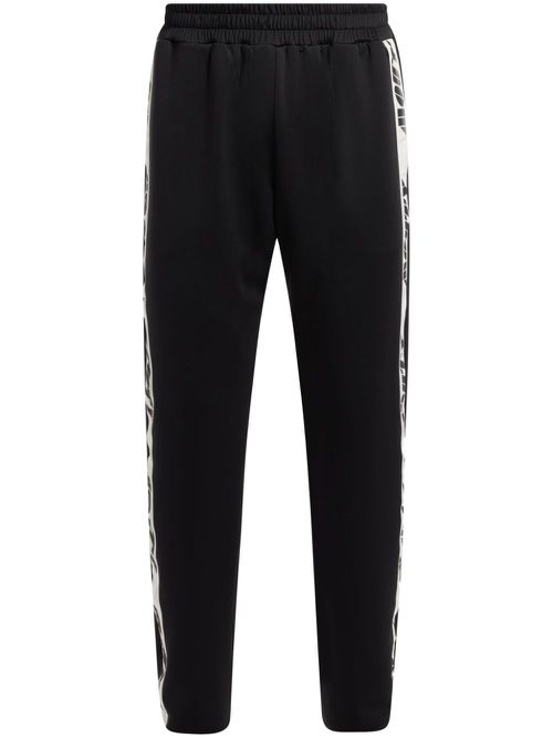 Logo-print elasticated-waist track pants - Black