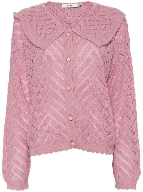 Long-sleeved button-up cardigan - Pink