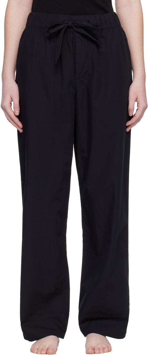 Black Poplin Pyjama Pants