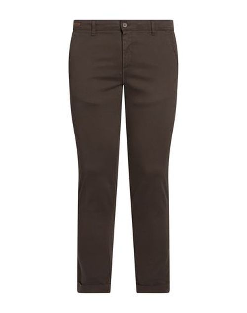 Man Pants Dark brown Size 28 Cotton, Elastane
