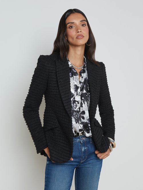 Chamberlain Tweed Blazer In Black