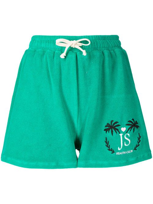 Drawstring terry-cloth shorts - Green