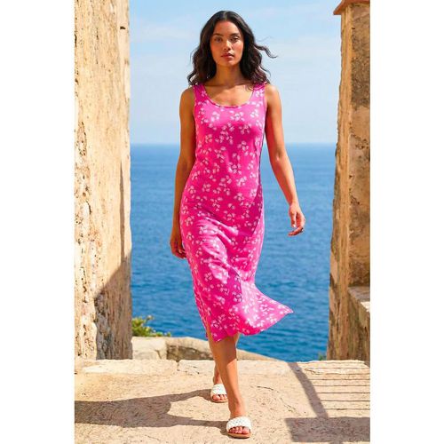 Roman Womens Dandelion Print Midi Dress - Pink