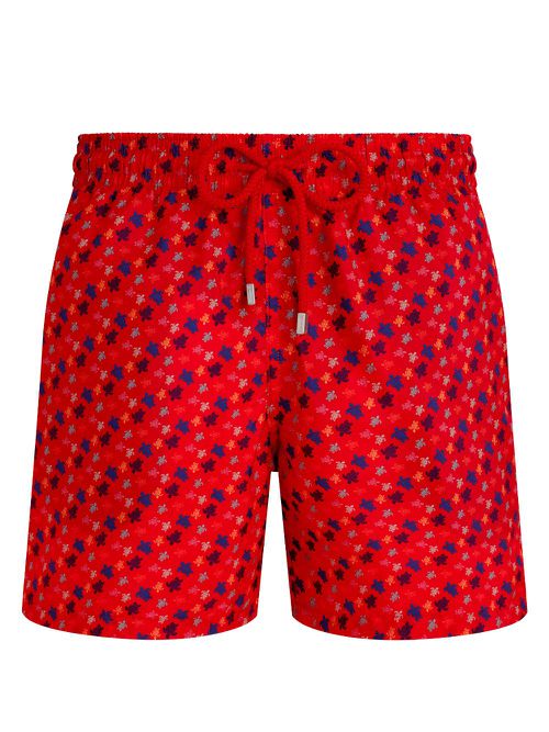 Turtle-print swim shorts - Red