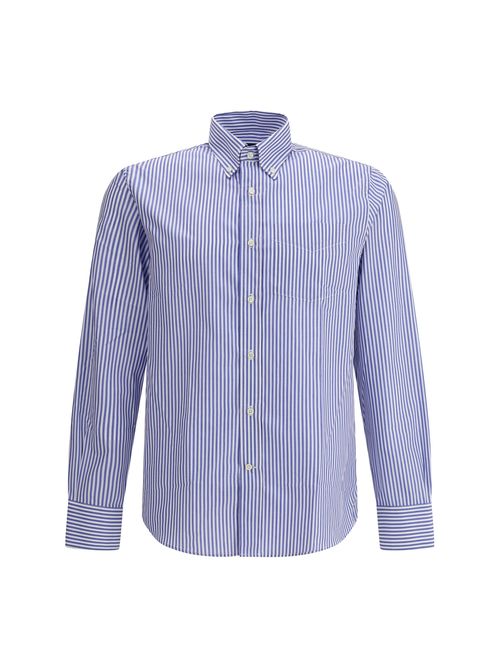 Striped Cotton Shirt — Blue