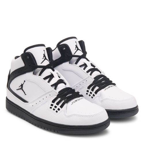 Men's 1 Flight Mid Sneakers (White/Black/Grey)