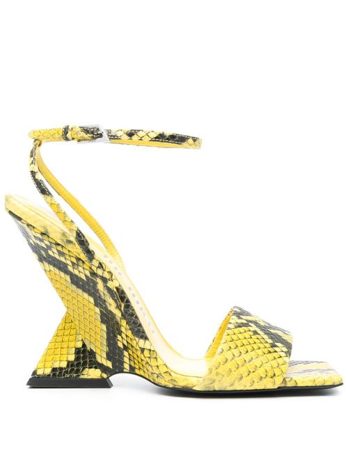 Cheope 110mm snake-effect sandals - Yellow
