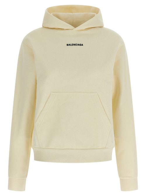 Logo-Embroidered Fleece Hoodie — Cream