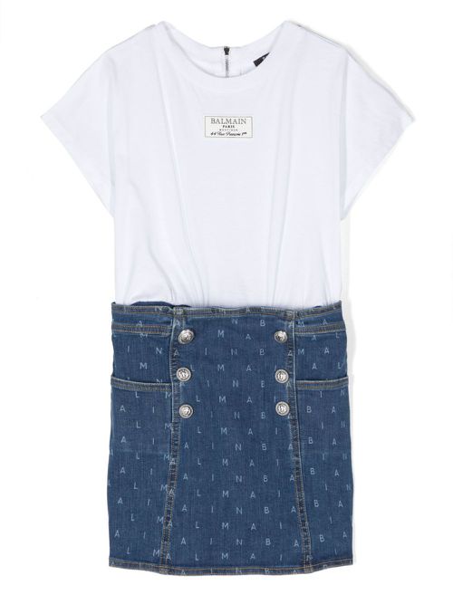 Logo-appliqué T-shirt dress - White