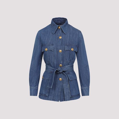 Sahariana Belted Waist Denim Jacket