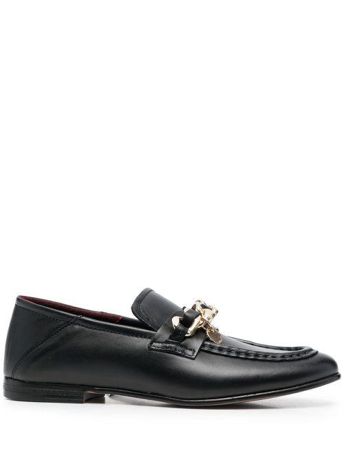 Chain-link detail loafers - Black