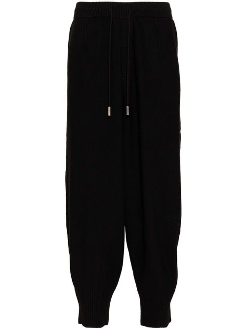 Underdart knitted tapered trousers - Black