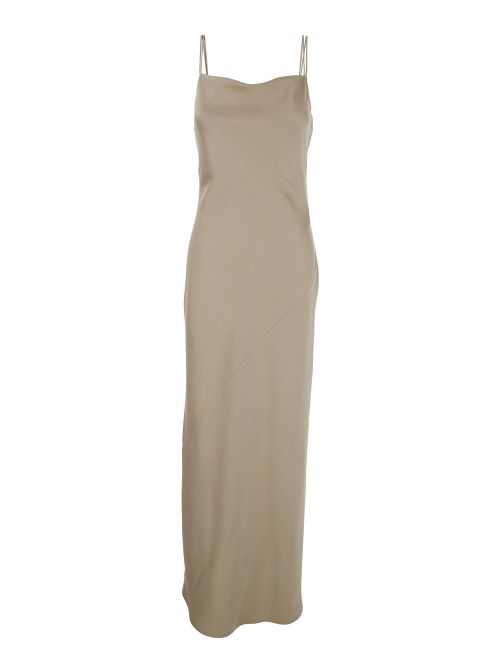 Technical Polyester Dress — Beige