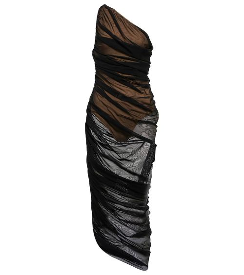 midi peach dress Melancholy Resin Buckle Satin Midi Dress Peach