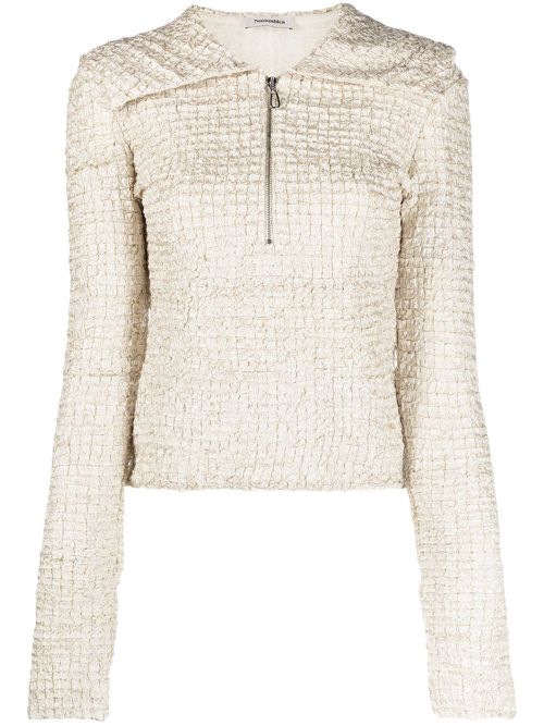 Leiko dribbled ribbon top - Neutrals
