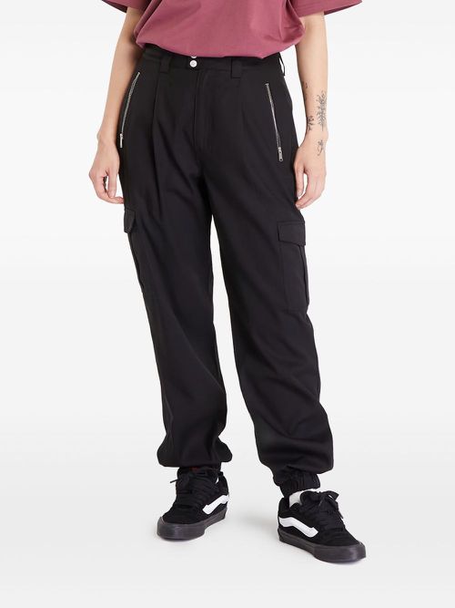 Cotton-blend trousers - Black