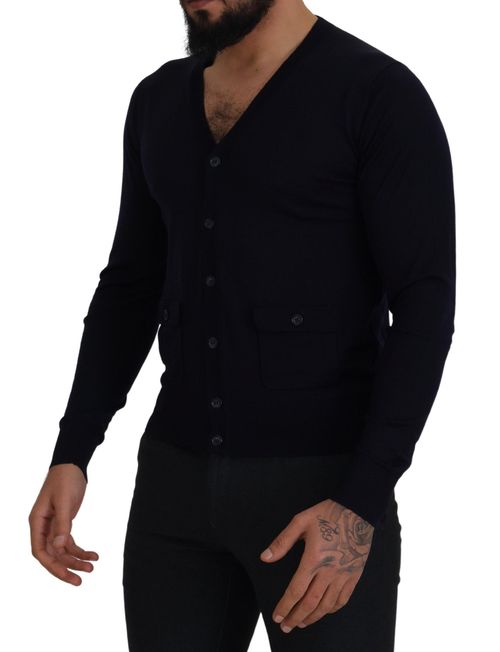 Virgin Wool Cardigan — Black