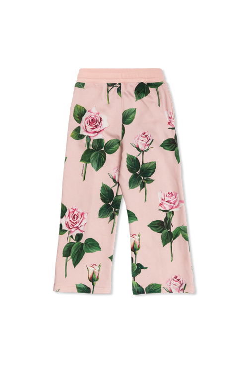 Trousers With Floral Pattern, Unisex, Pink