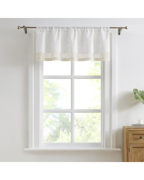 Brigitte Embroidery Eyelet Scalloped Edge Valance