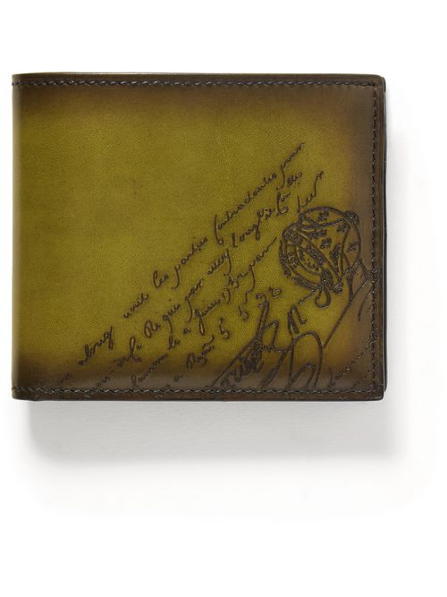 Makore Neo Scritto Venezia Leather Billfold Wallet - Men - Green