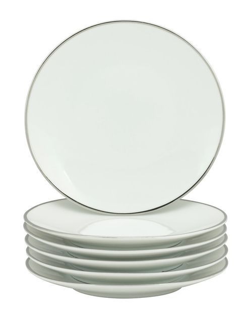Set Of 6 Royal Coupe Silver Line Bread & Butter Plate