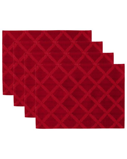 Laurel Leaf Placemats, Set Of 4-Red