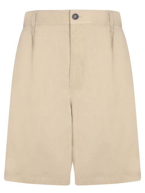 Beige Lyocell Bermuda Shorts