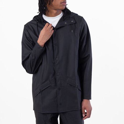 Black Waterproof Hooded Rain Jacket