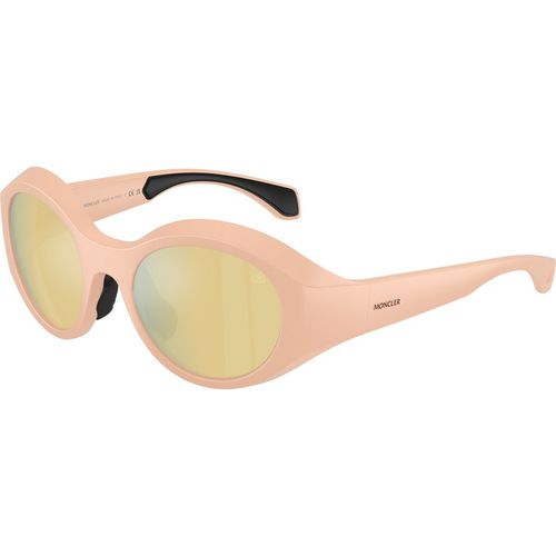 Moncler Unisex Moncler ME8005 FUTURO 50195A Sunglasses Injected Pink Brown Round Mirror