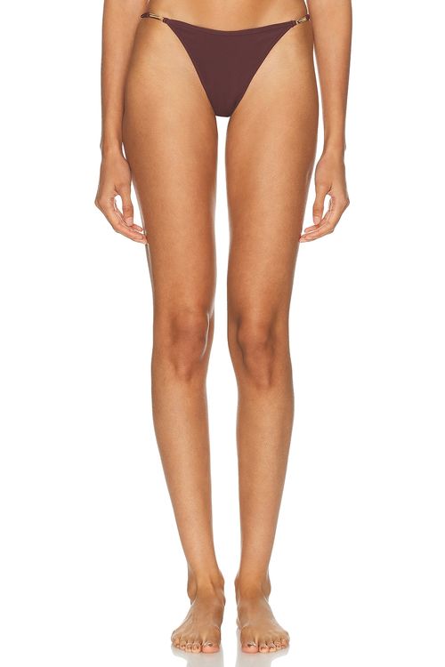 Tropic of C Chain Luna Bikini Bottom in Kalamata - Brown. M also in L