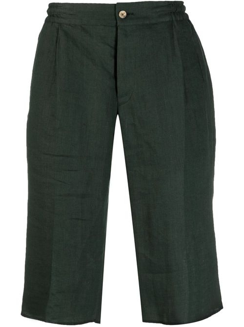 Linen Bermuda shorts - Green