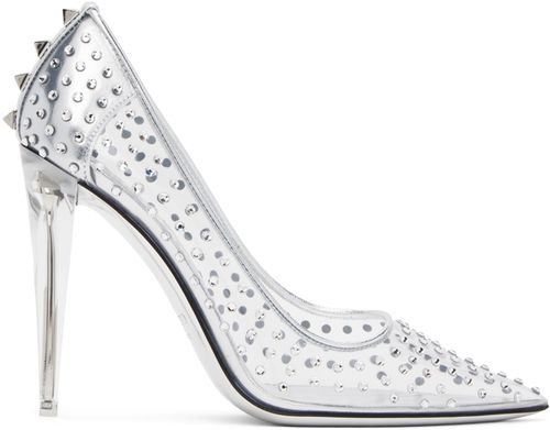 Silver rockstud heels