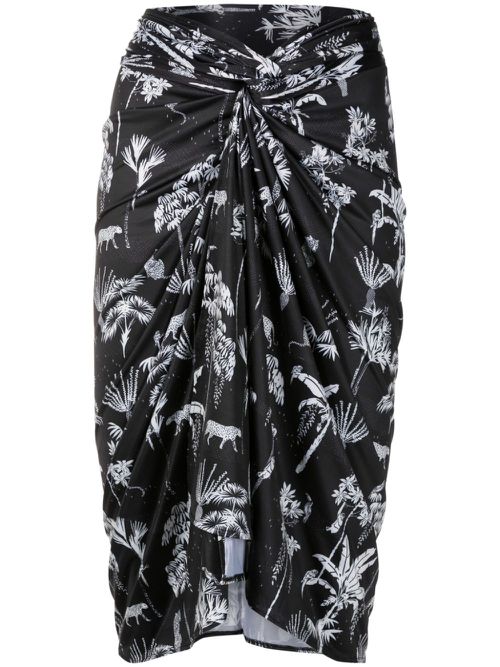 Orixá pareo midi skirt - Black