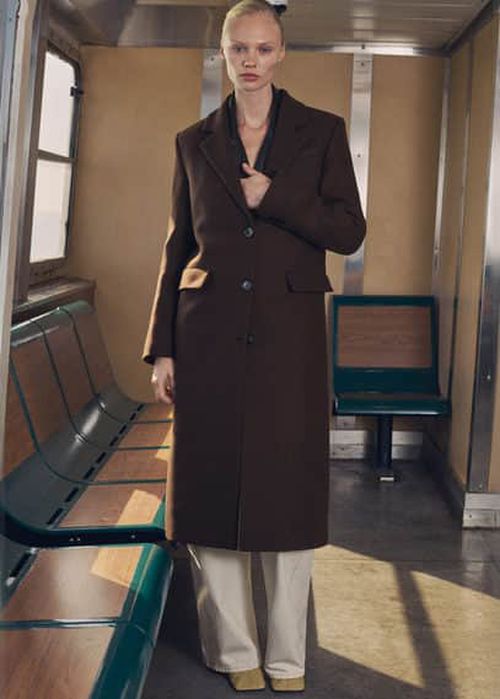 Structured wool coat brown - Woman - 