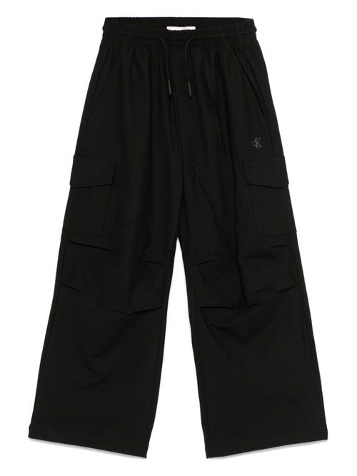 Straight cargo trousers - Black