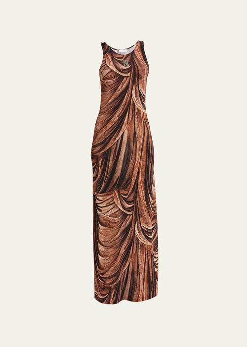 Printed Maxi Dress with Logo Detail