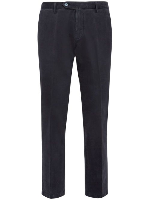 Button-fastening tapered trousers - Blue