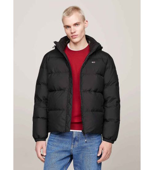 Tommy Jeans for man. DM0DM19786 Essential Short Coat black (L), Casual, Long sleeve, Recycled Polister, Sustainable