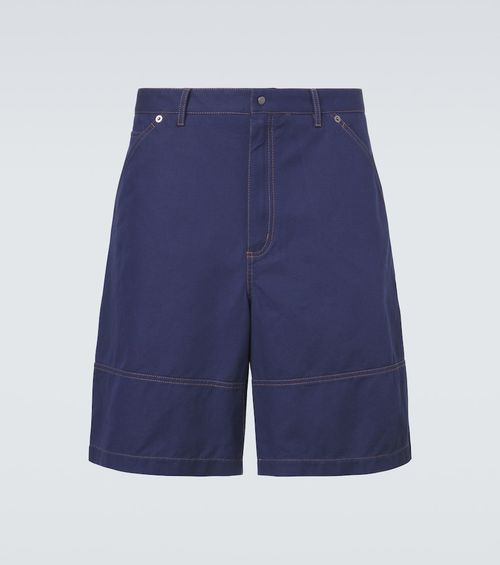 Cotton and linen gabardine shorts