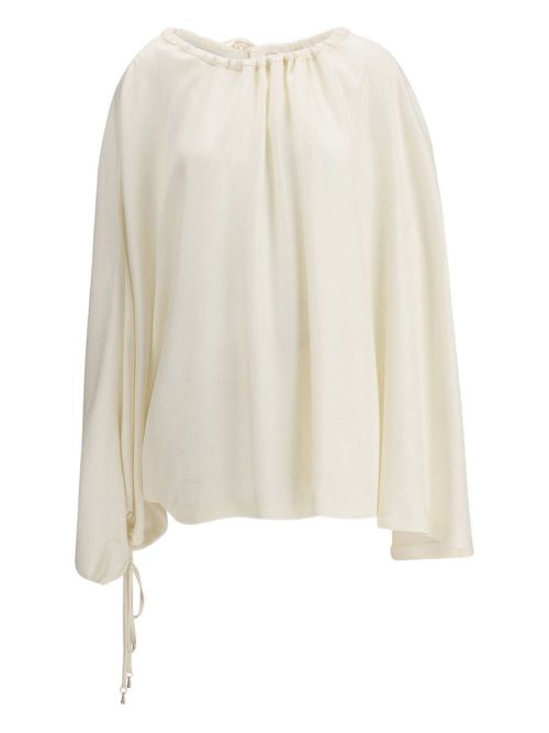 Wilmer drawstring-detail draped blouse - IVR IVORY