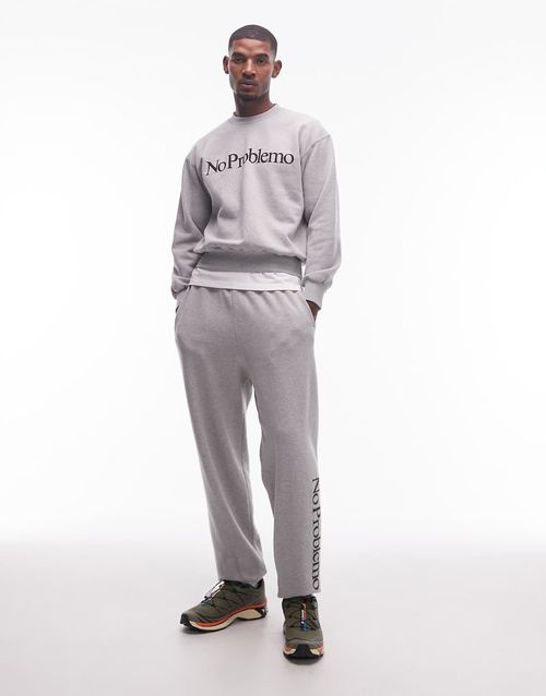 Logo sweatpants in grey marl