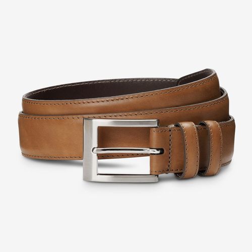 Wide Basic Dress Belt in Dark Walnut Leather