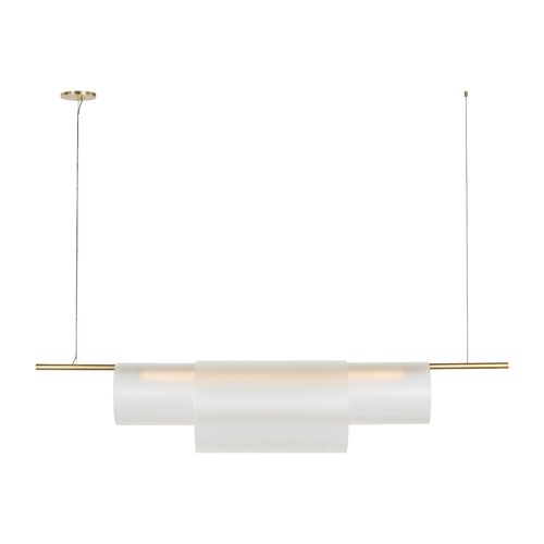 Hand-Rubbed Antique Brass LED Linear Chandelier from the Trace Collection
