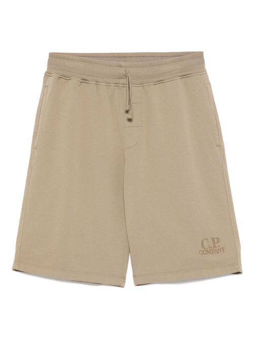 C.P. Company Kids logo-embroidered shorts - Green
