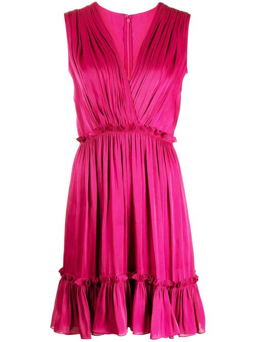 V-neck flared minidress - Purple