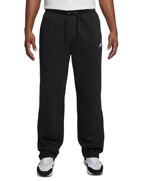 Club Men's Open Hem Brushed Fleece Pants - Black/black/white